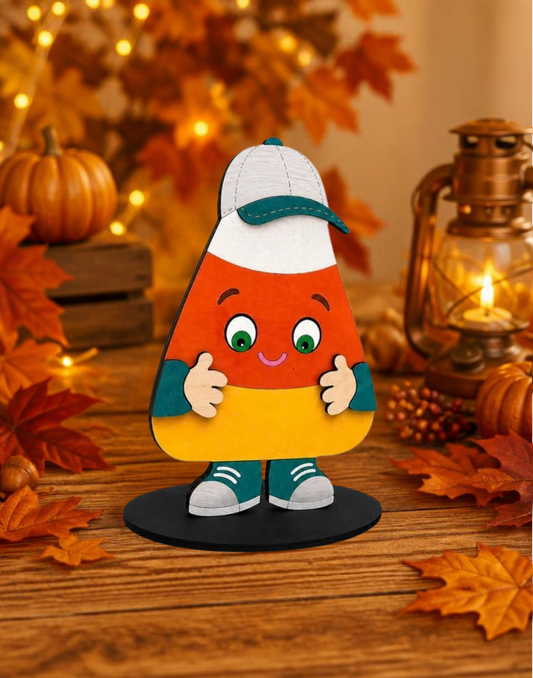 DIY Candy Corn (Boy) Wood Shelf Sitter Kit