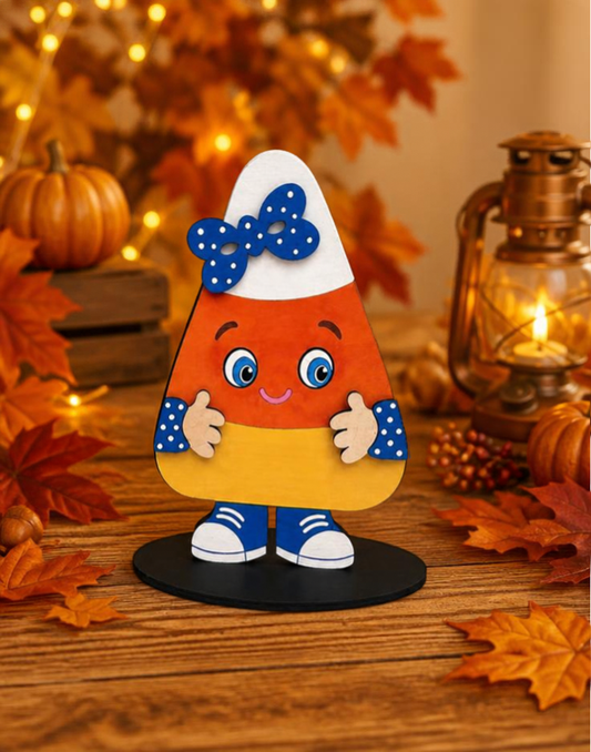 DIY Candy Corn (Girl) Wood Shelf Sitter Kit