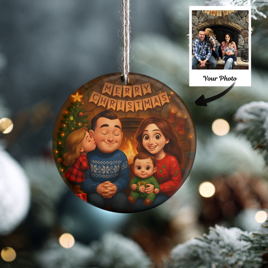 Custom Acrylic Family Photo Cartoon Ornament