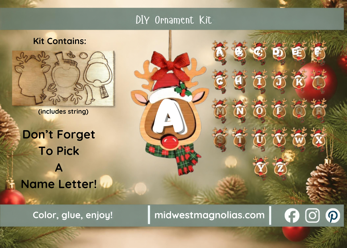DIY Reindeer Wood Ornament Kit