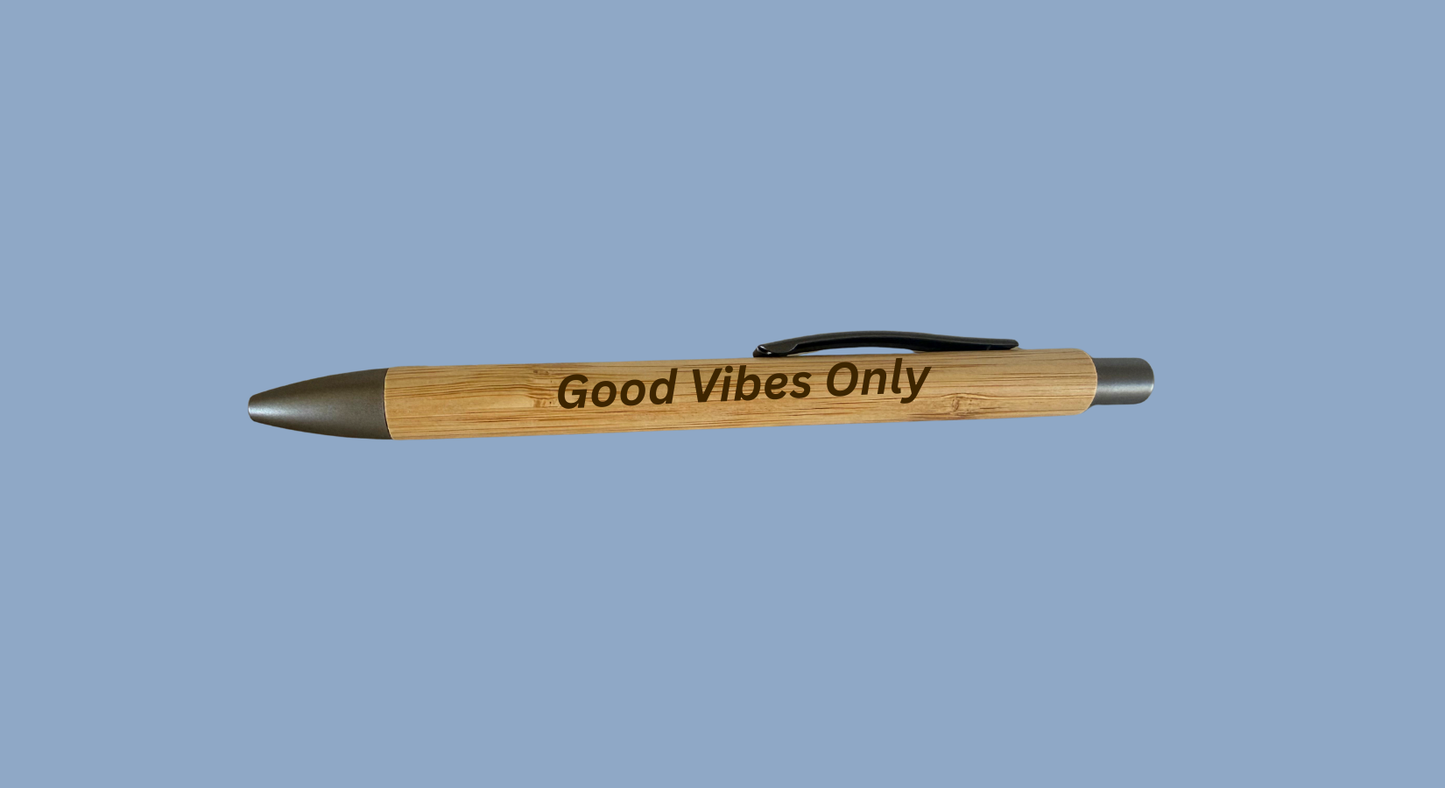 Sarcastic & Motivational Bamboo Pens - Black Ink