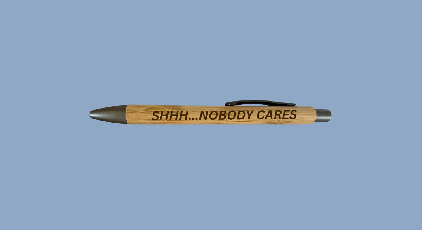 Sarcastic & Motivational Bamboo Pens - Black Ink