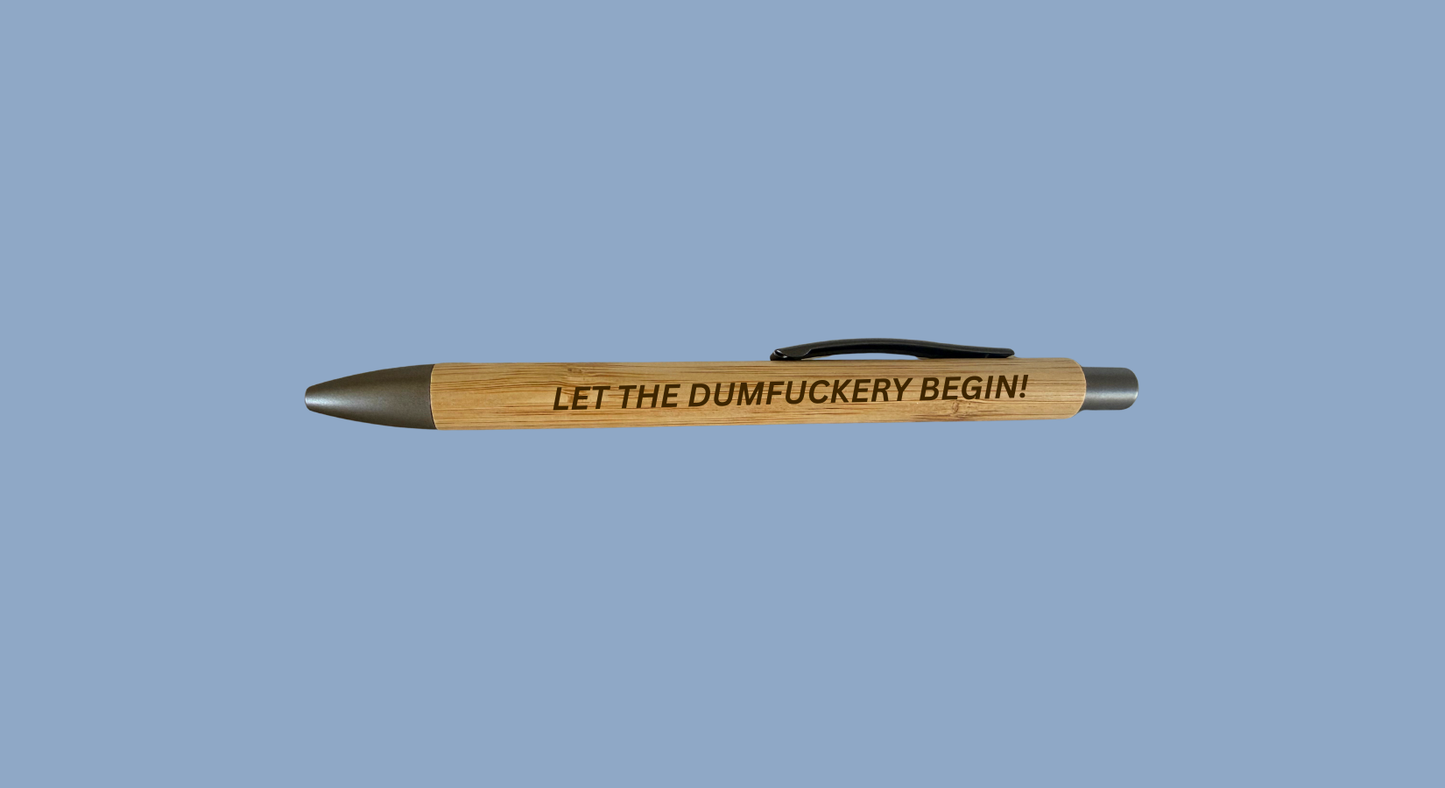 Sarcastic & Motivational Bamboo Pens - Black Ink