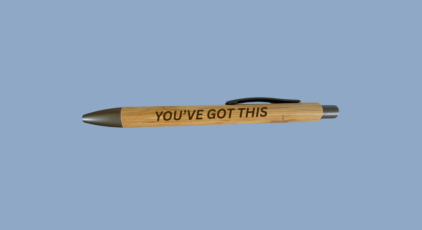 Sarcastic & Motivational Bamboo Pens - Black Ink