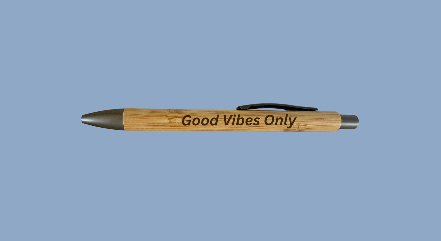 Sarcastic & Motivational Bamboo Pens - Black Ink