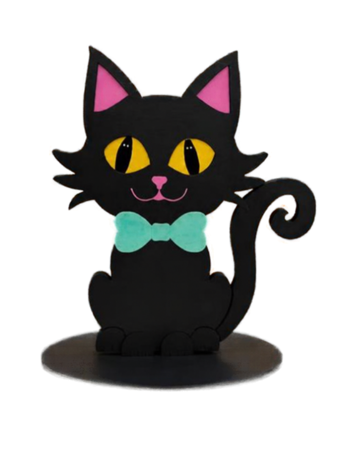 Halloween Cat DIY Wood Kit Shelf Sitter