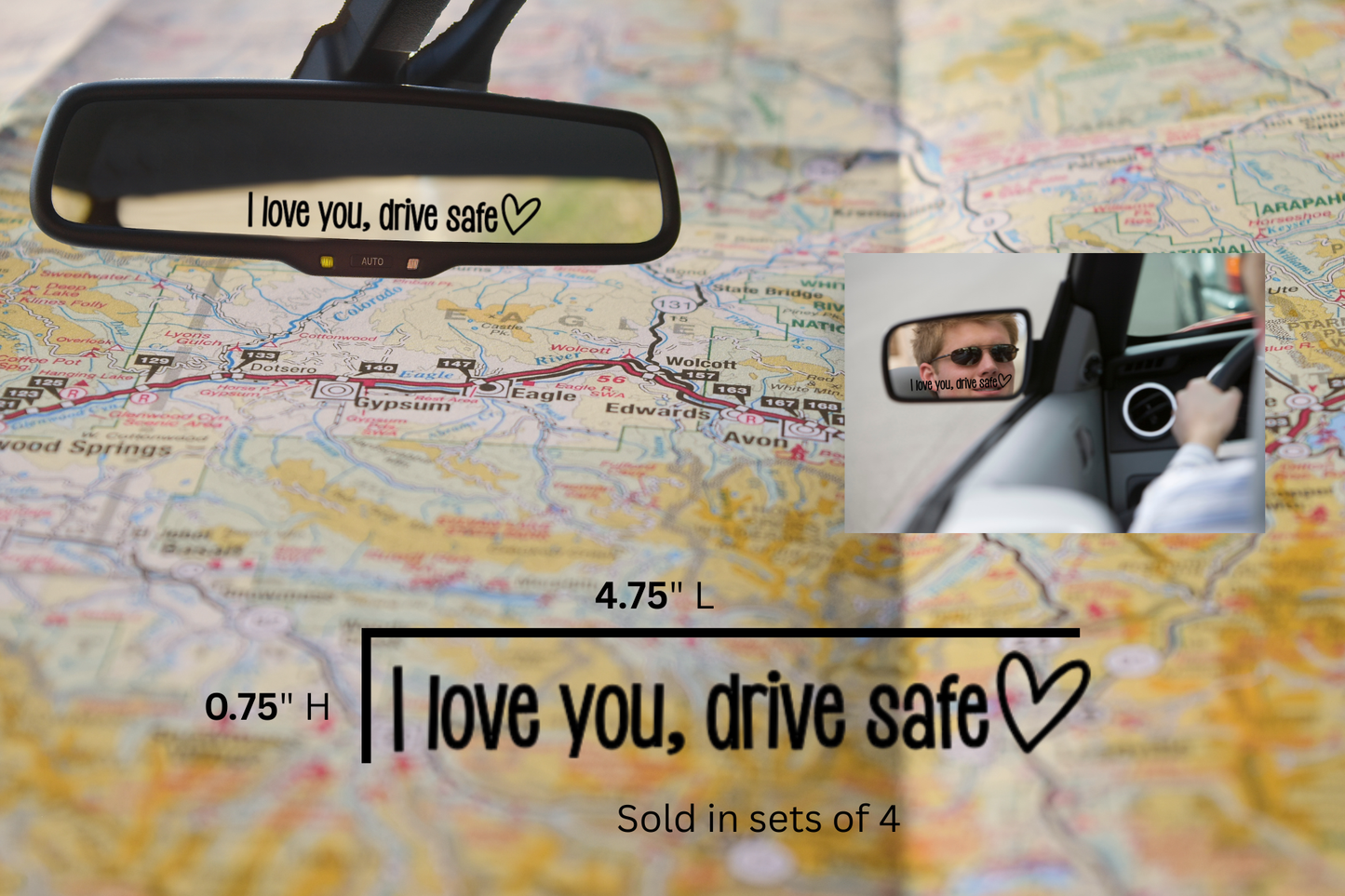 I love you, drive safe car decal