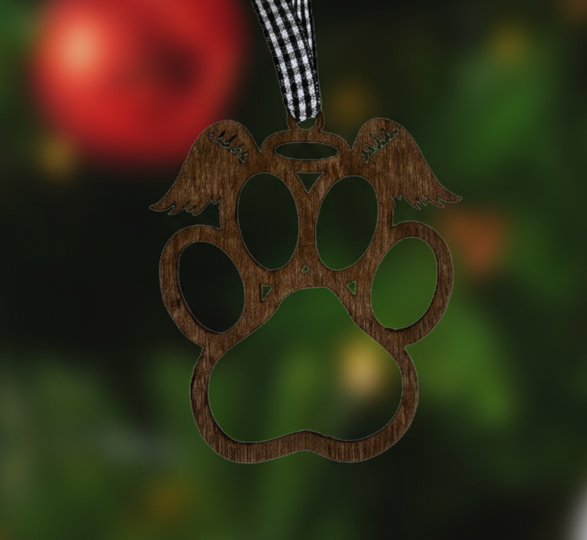 Personalized Pet Paw Ornament -  Cat / Dog